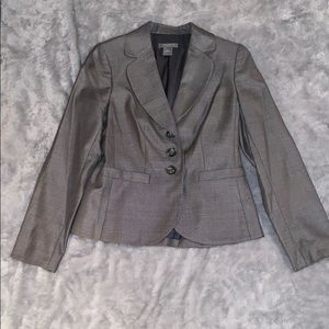 Ann Taylor Petites Gray Patterned Blazer